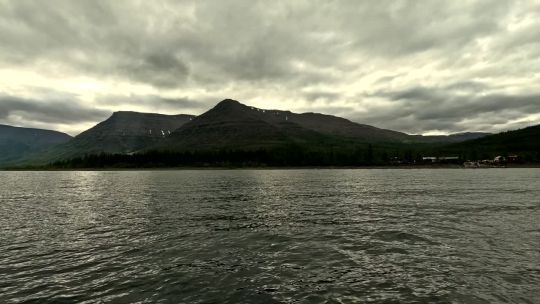 Boat. Russia. Plateau Putorana. Lake. Sum. 2024. POV. Front