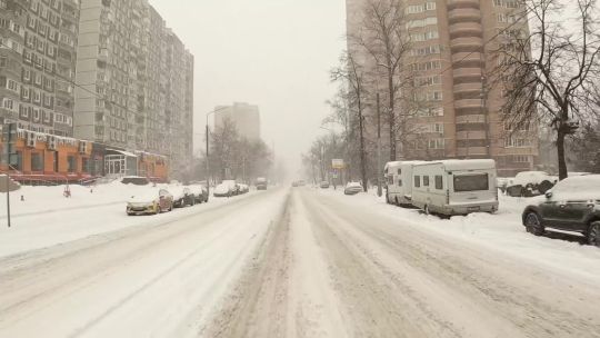 Сar. Moscow. Perovo. Win. Day. 2024. Front. POV