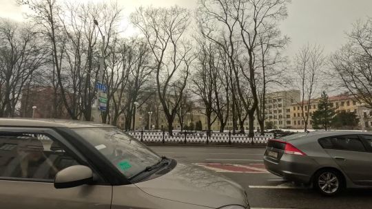Car. Belorussia. Minsk. Win. Day. 2024. Side. POV