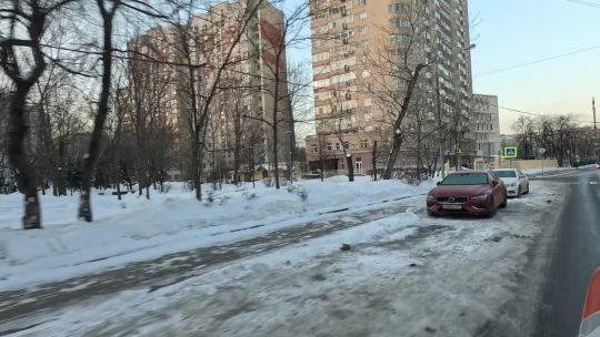 Car. Russia. Moscow. Win. Feb. Day. 2023. Angle POV