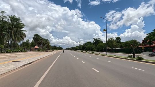 Bike. Cambodia. Siem Reap. Sun. Day. 2023. Rear POV