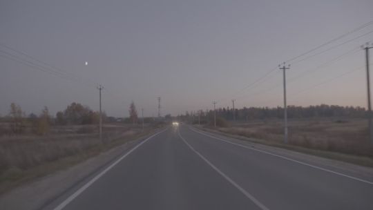 Car. Russia. Suburban. Village. Aut. Evening. 2020. Rear POV