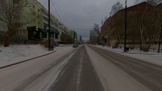 Car. Russia. Yakutsk. Win. Day. 2023. Rear POV