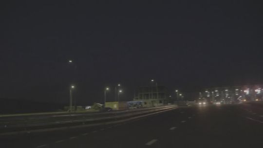 Car. Russia. Toll Road. Aut. Night. 2020. Rear POV